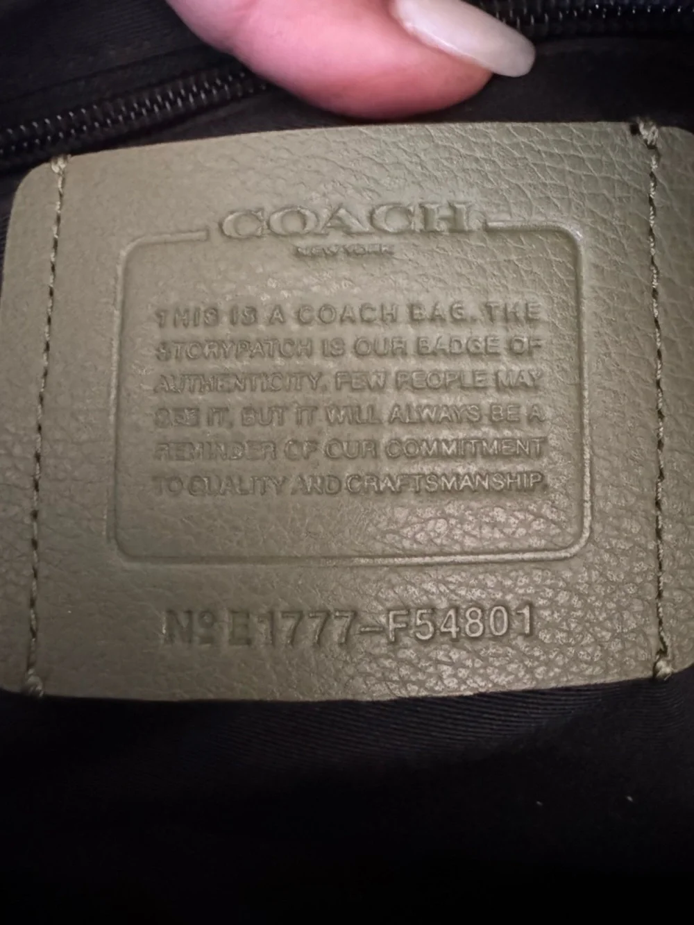 Coach Olive Green Leather Laptop Bag with Black Strap - Picture 4 of 14